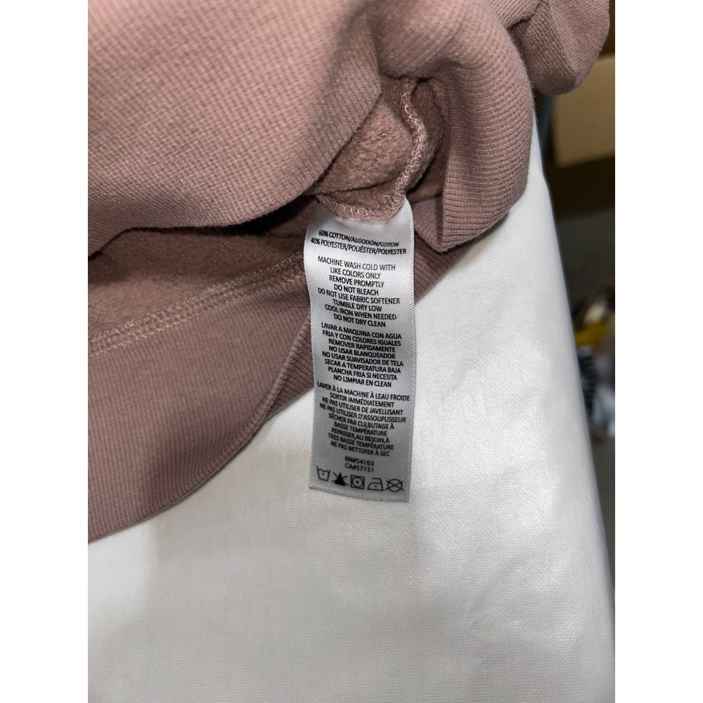 Calvin Klein Performance Womens Cropped Hoodie Mauve Logo Sweatshirt Large - Picture 7 of 7